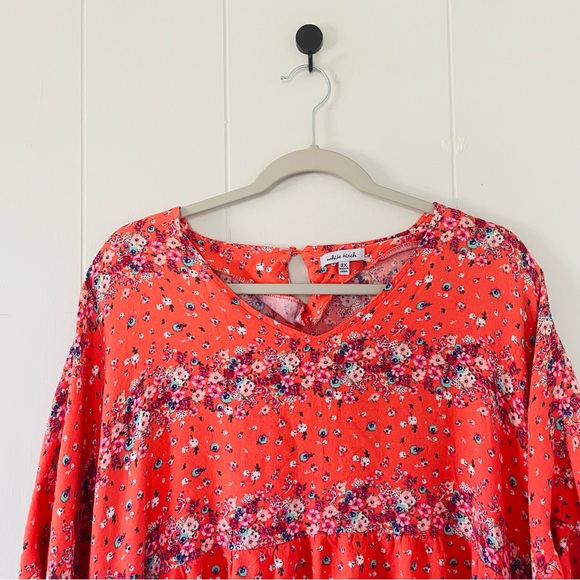 White Birch Red Floral Midi Dress - Picture 2 of 11